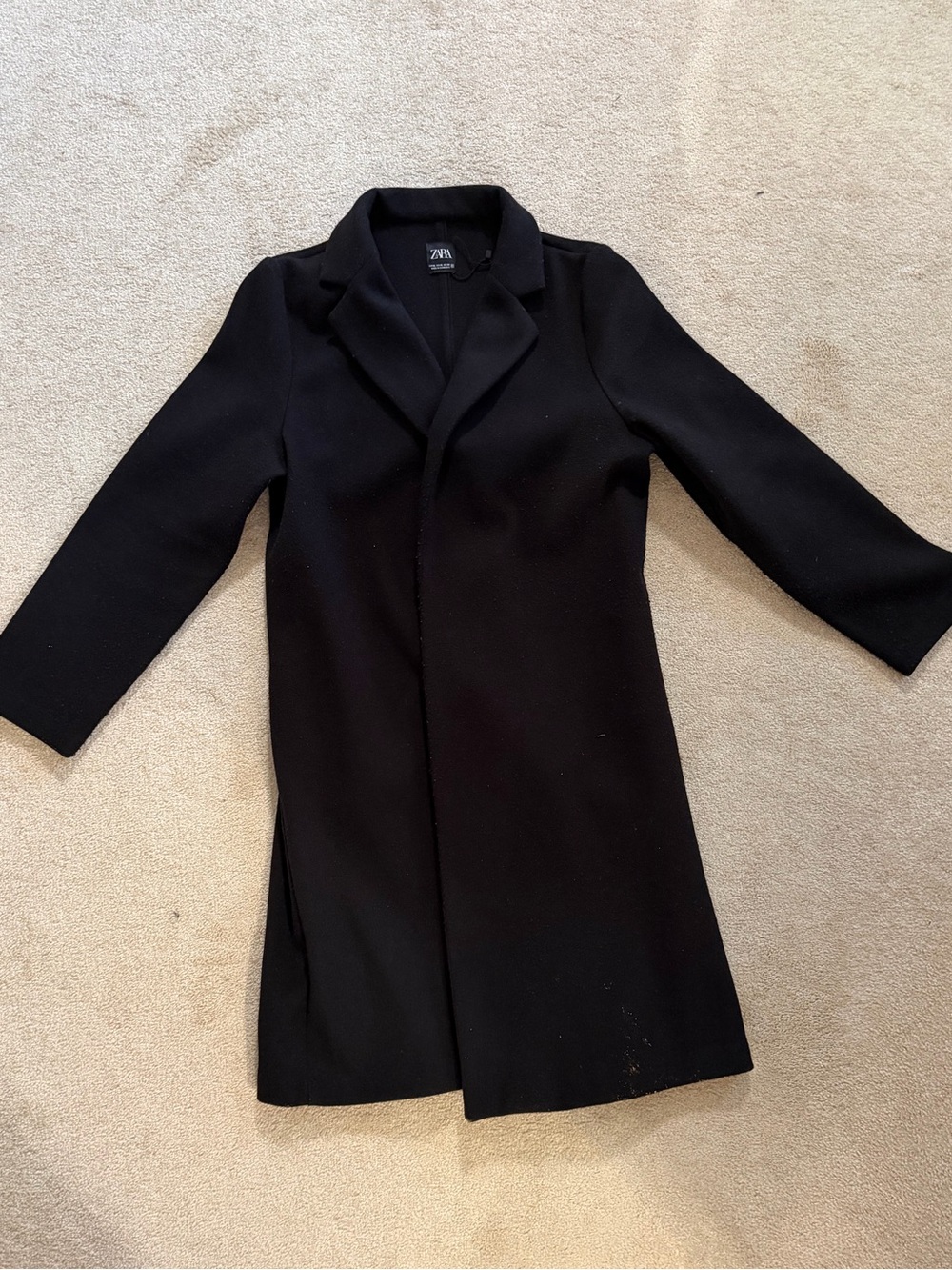 Zara Women's Black Single-Breasted Coat